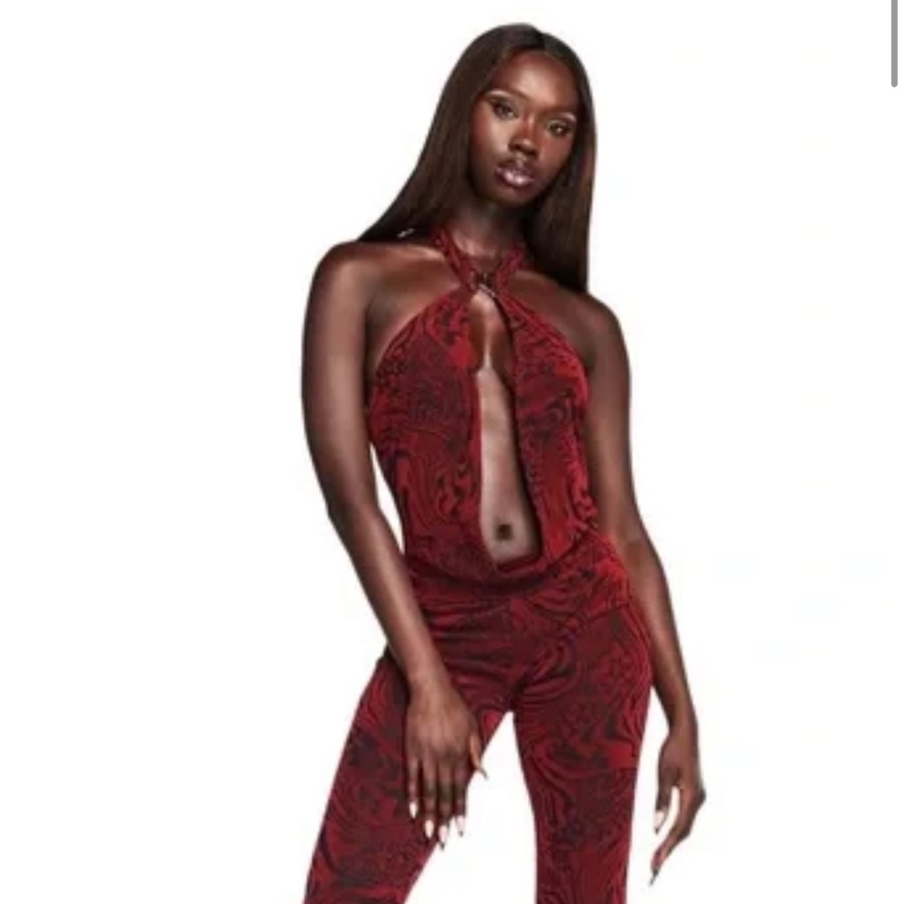 Red IAMGIA Valentina Burnout Jumpsuit Size small